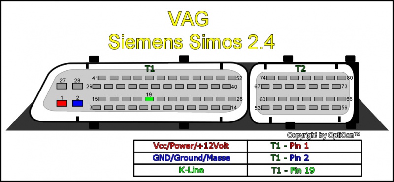 Siemens Simos 2.4 (Audi) pinout diagram 2